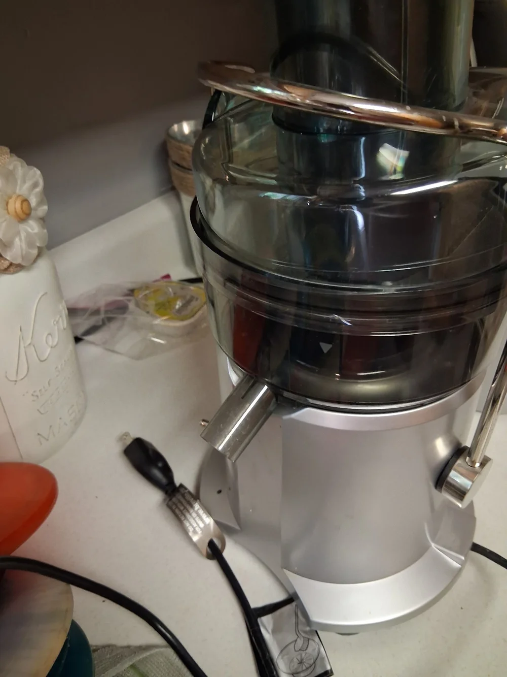 Breville Silver and Clear Centrifugal Juicer with Pitcher